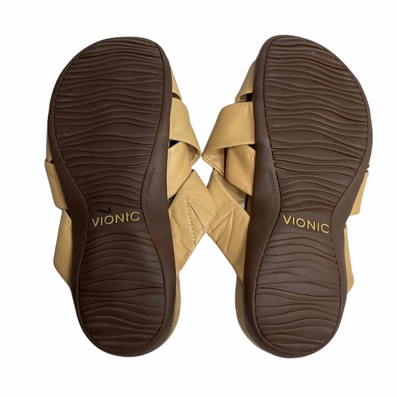 Vionic Shoes | Vionic Juno Leather Strappy Slide Sandals Nwob | Poshmark